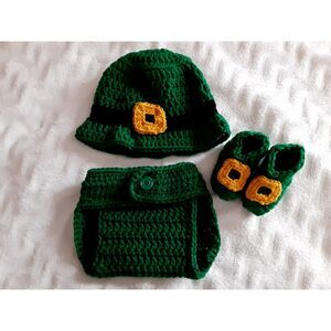 Baby Leprechaun  Diaper Cover Set 0-3 mos.